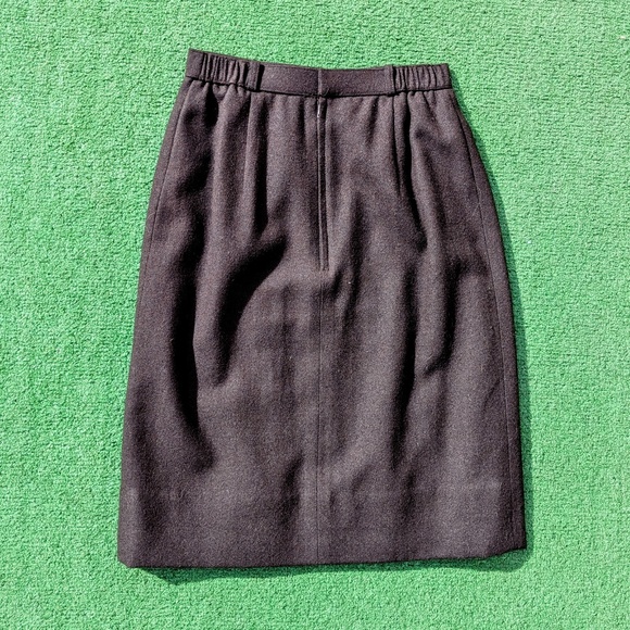 1970s Vintage Petite XSmall Wool Chocolate Brown Midi A-Line Pleated Skirt EUC - Picture 9 of 9